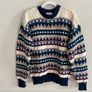 Vintage 417 Van Heusen 100% Cotton Grandpa Sweater Size Large